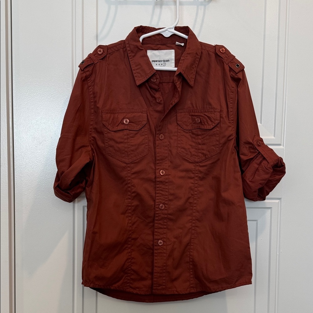 Paper Denim & Cloth Terracotta Button-Up